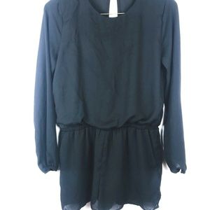 Luca Couture Romper Black Sz M Long Sleeve Back